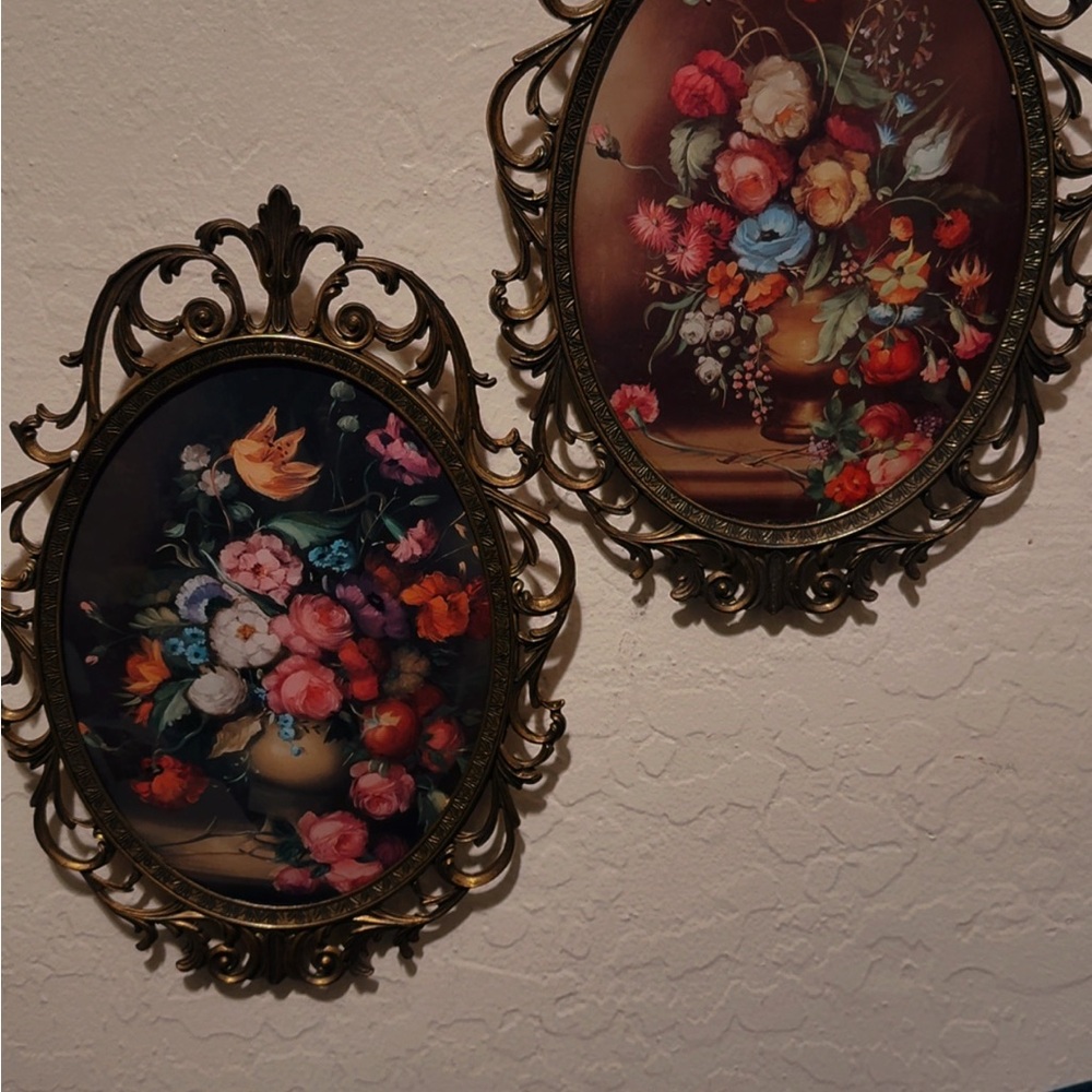 Vintage Floral Wall Art Set